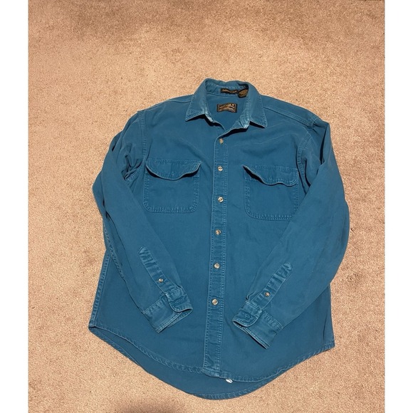 Eddie Bauer Other - Vintage Eddie Bauer Chamois Work Shirt Mens Medium Green Long Sleeve Heavy 90s
